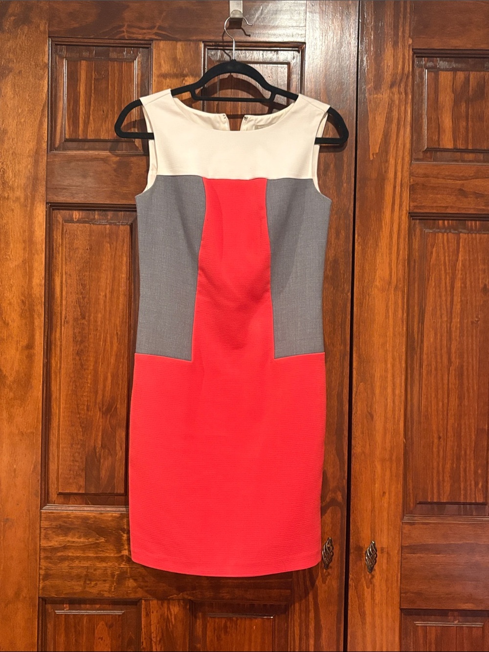 Banana Republic Colorblock Dress in Coral, Gray & white